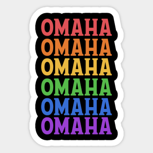 OMAHA RAINBOW TYPOGRAPHY Sticker